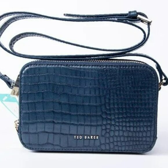 Ted Baker Handbags - Ted Baker Stina Double Zip Mini Camera Bag (Navy Blue).